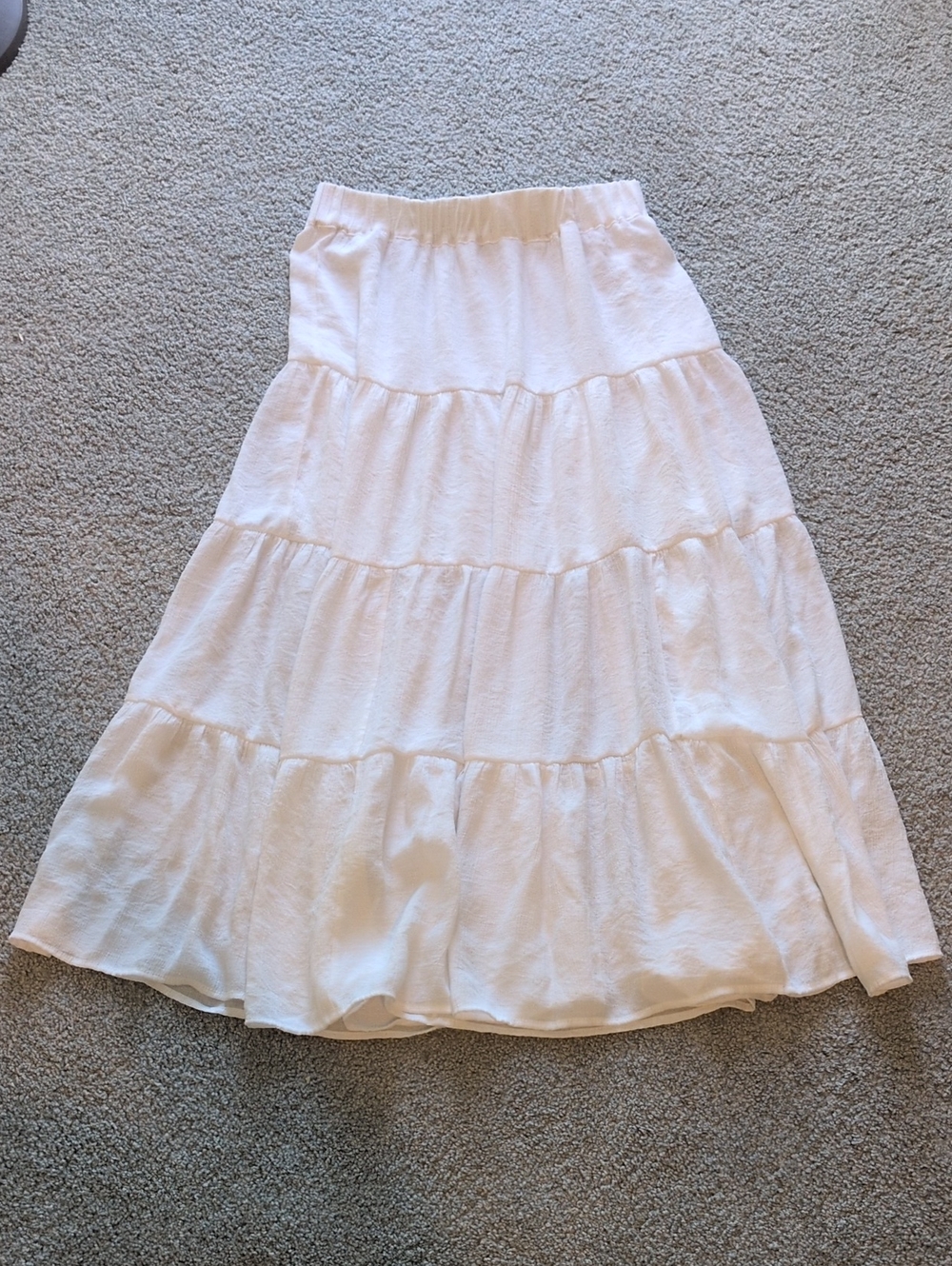 New York & Company Tiered White Boho Maxi Skirt Size Small - Picture 1 of 7